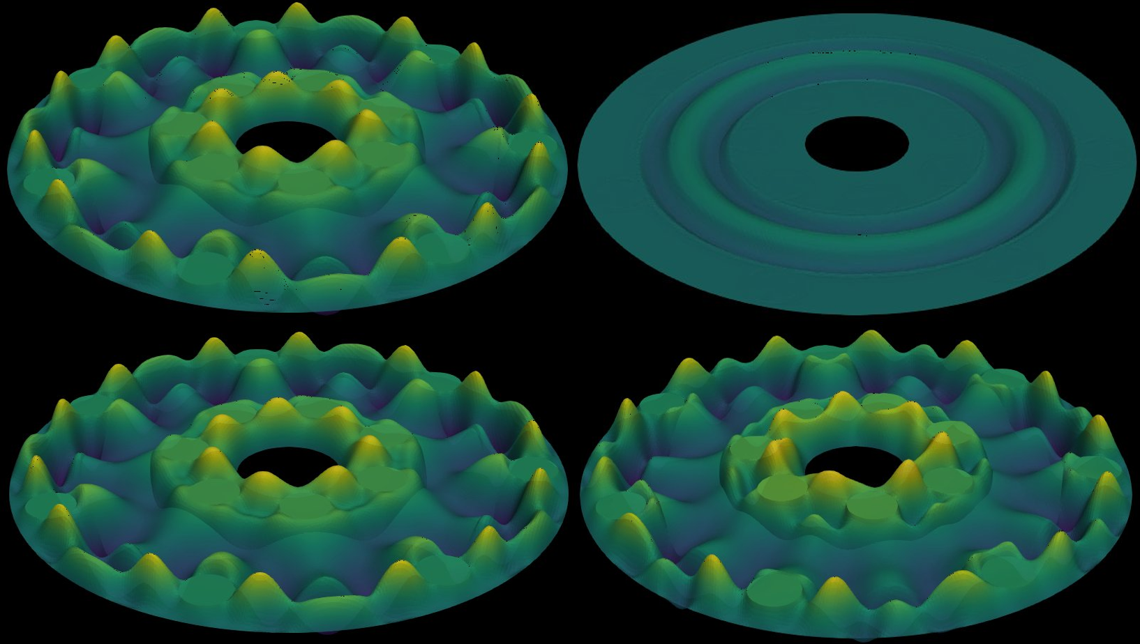 Topology comparison: FE, time ROM, FRB symplectic, FRB real